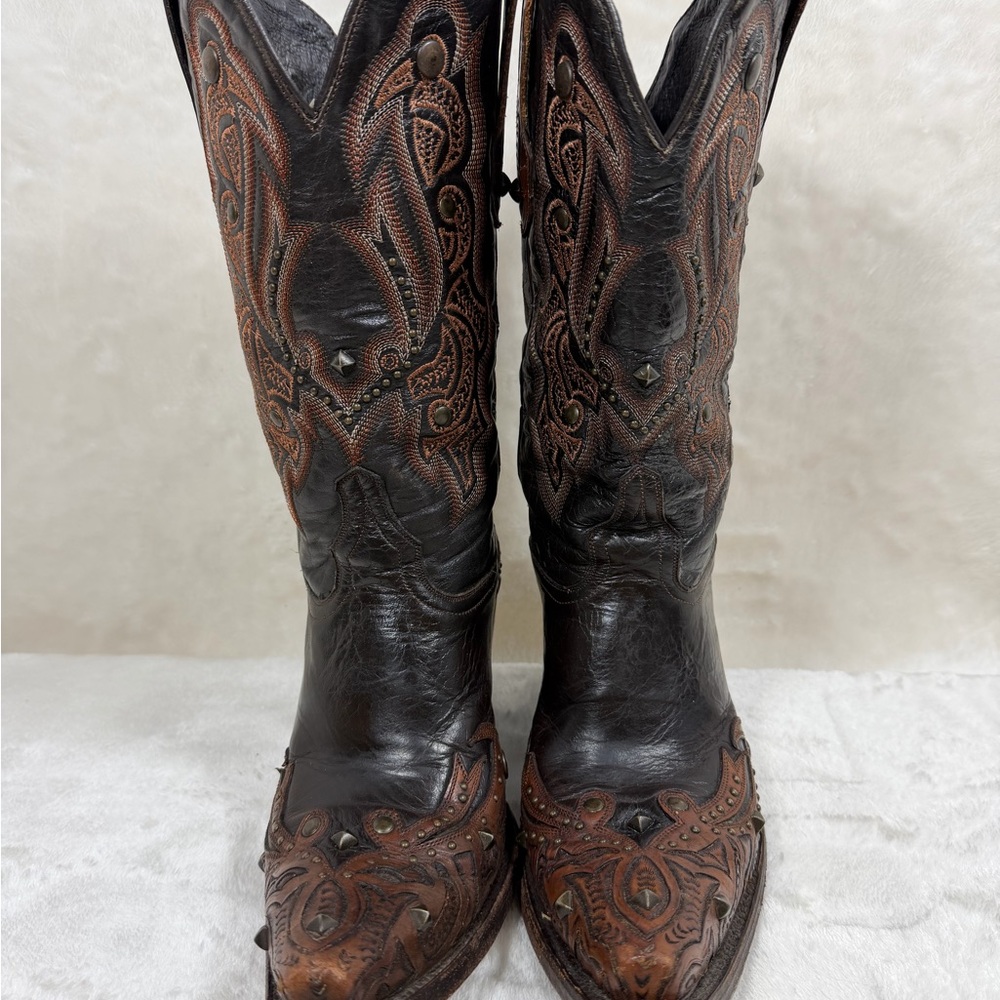 Brown Leather Western Boots - Picture 6 of 10